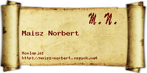 Maisz Norbert névjegykártya